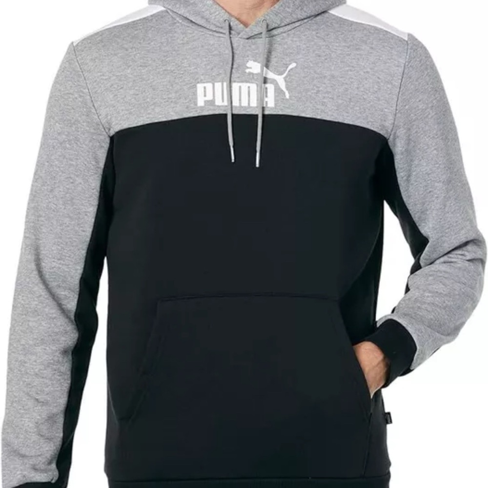 Puma Men's Black and Gray Hoodie